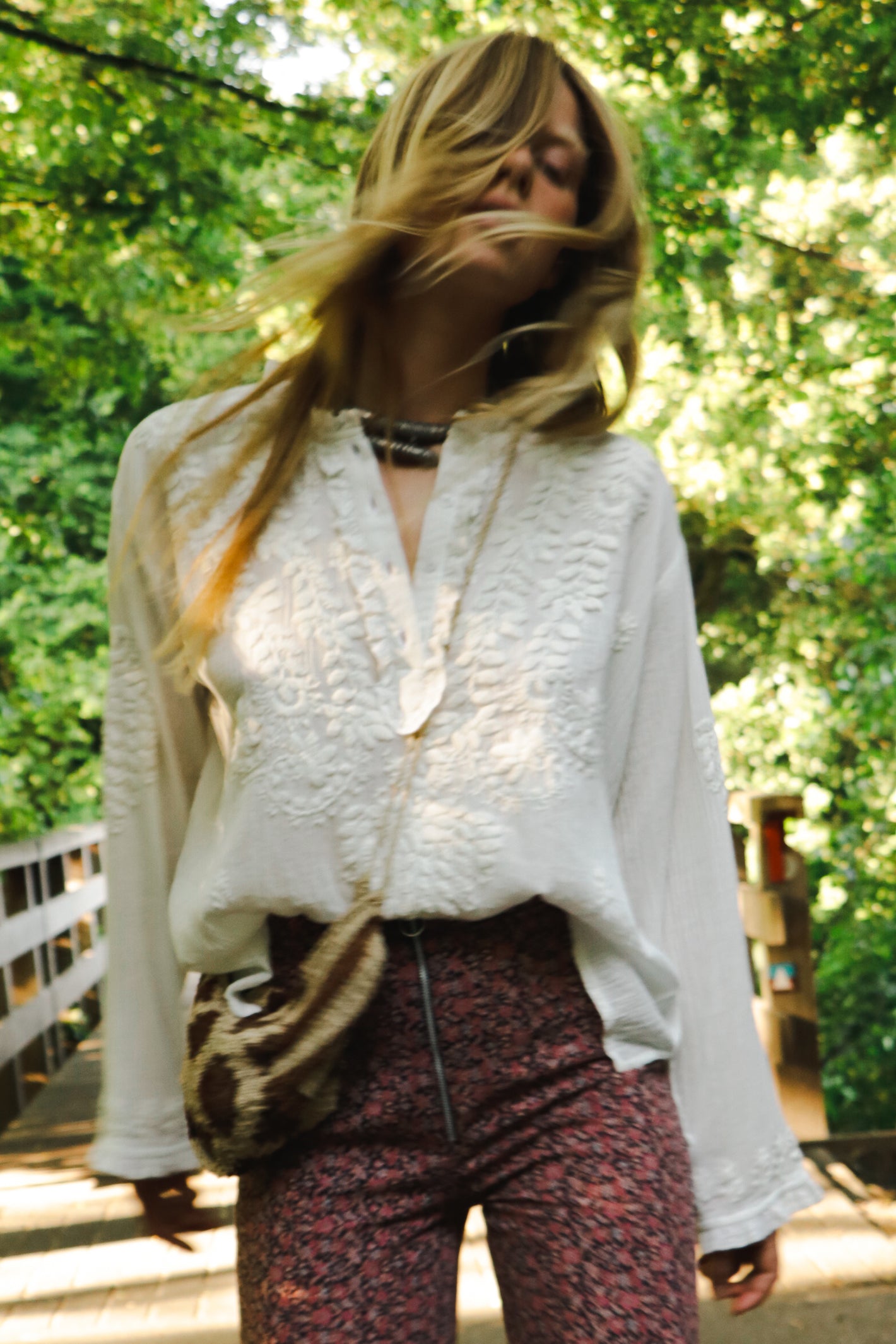 Maison Hotel 13972 Bilbao Gabriela Off White Embroidered Blouse