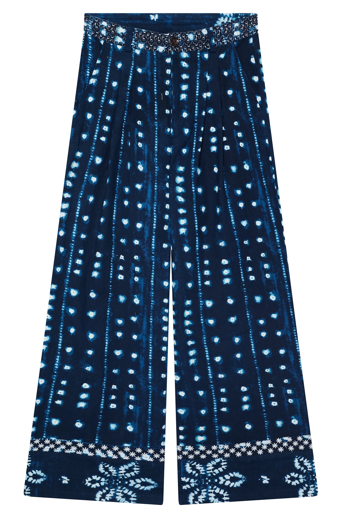 Maison Hotel 15049 Shibori Dreams Ocean Ink Blue Mizu Trousers