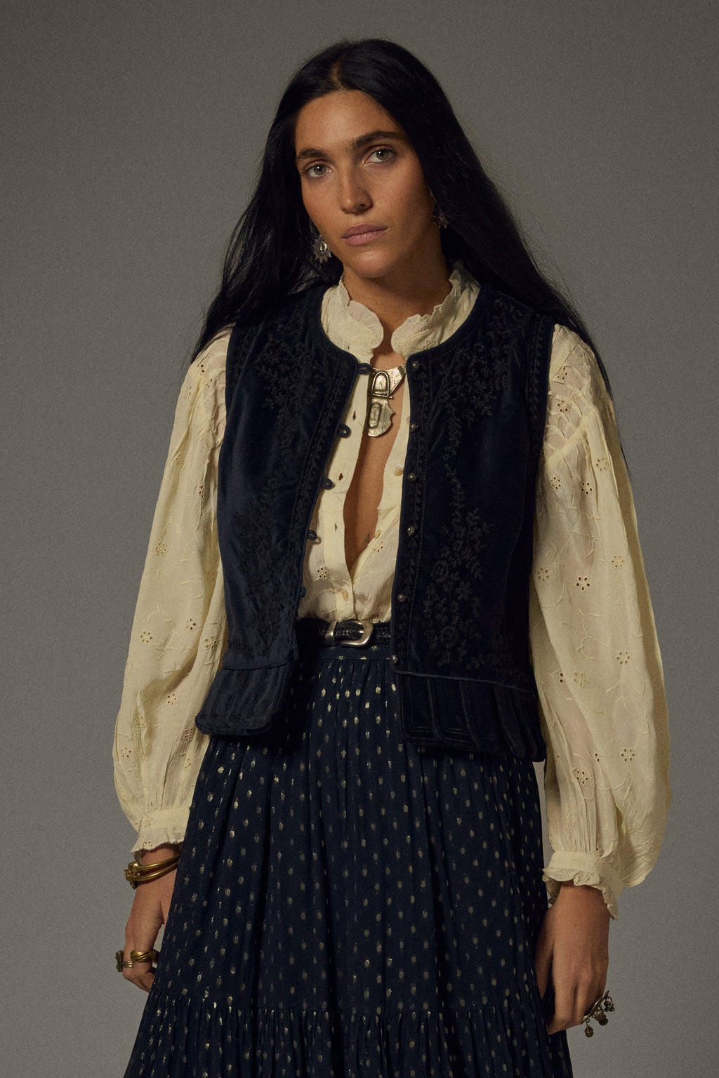 Maison Hotel Blue Velvet Bob Vinton Blue Vest 15777, styled
