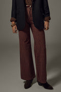 Maison Hotel Riviera 69 Marceau Retro Stripes Brown Pant 15425, styled