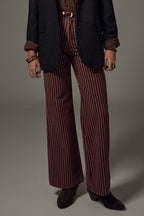 Maison Hotel Riviera 69 Marceau Retro Stripes Brown Pant 15425, styled