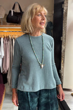 Mama B Aida Melange Blue Jumper 17237, three-quarter view