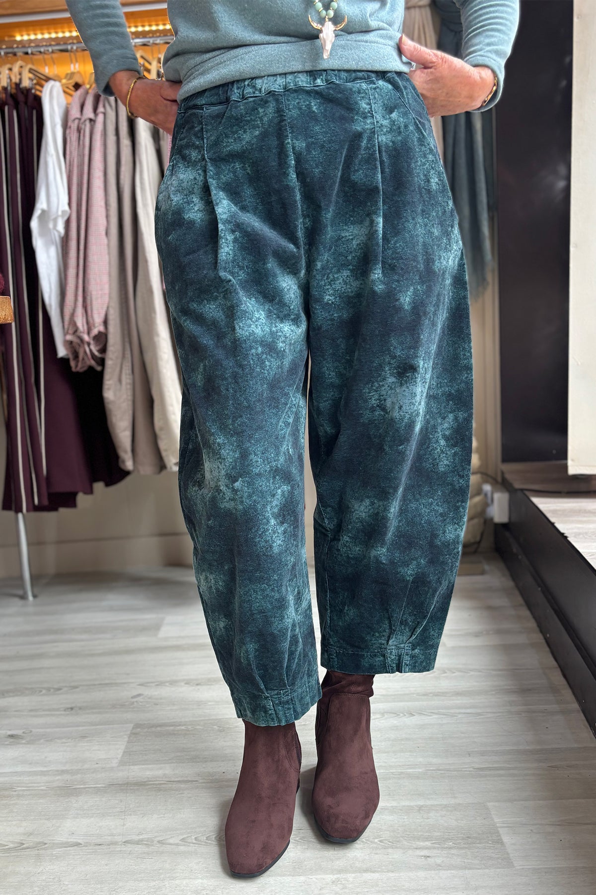 Mama B Bianco PR ATLA Atlantic Blue Trousers, front view