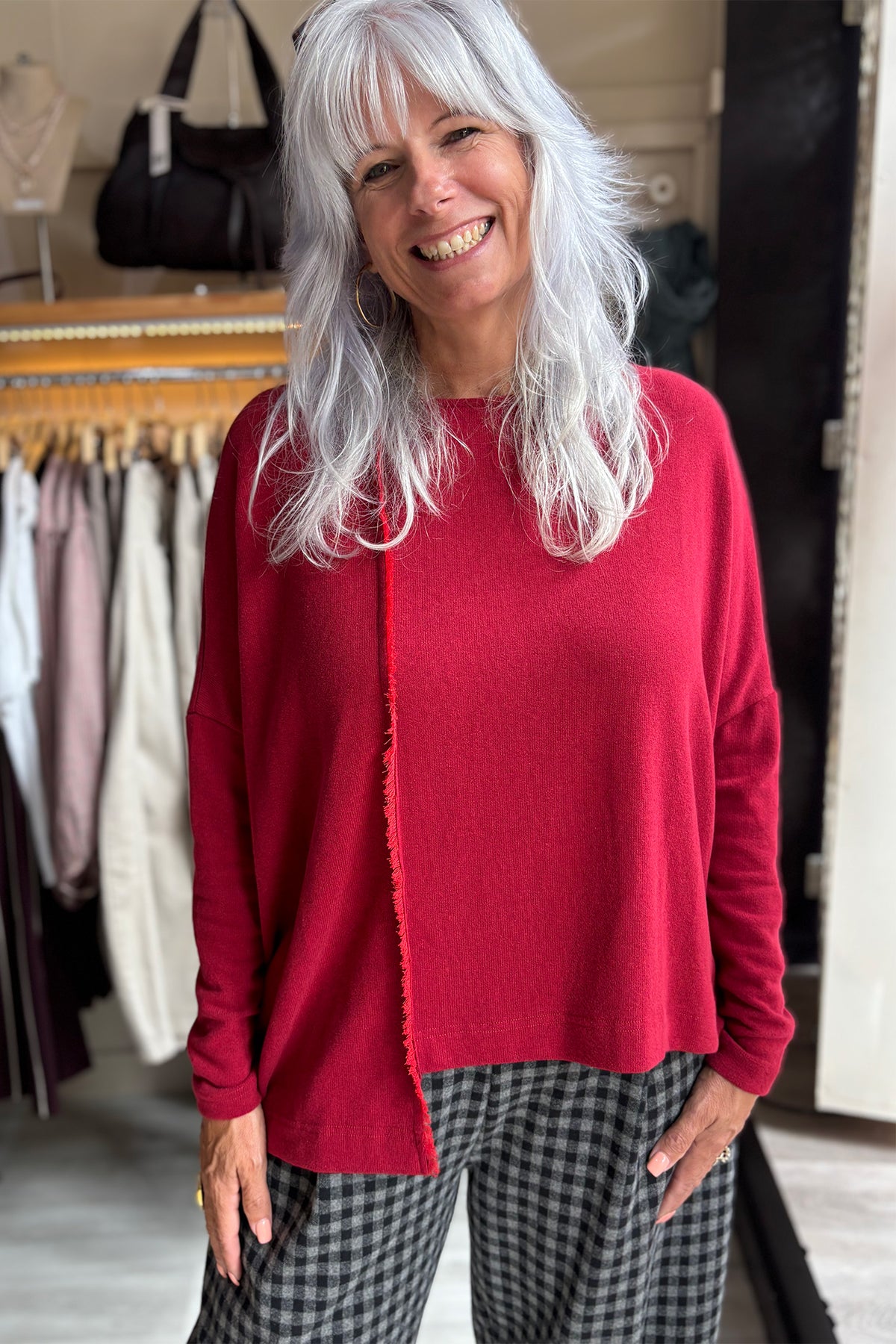 Mama B Charlotte Scuro Red Jumper 17237, front view