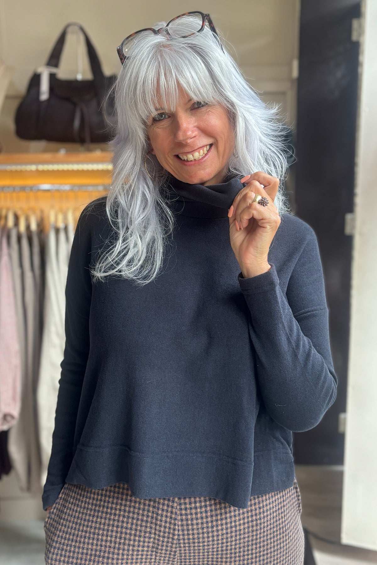 Mama B Moyet Notte Navy Jumper 17237, front view