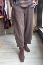 Mama B Rima JQ33846 Notte Brown Small Check Trousers, front view
