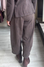 Mama B Rima JQ33846 Notte Brown Small Check Trousers, back view