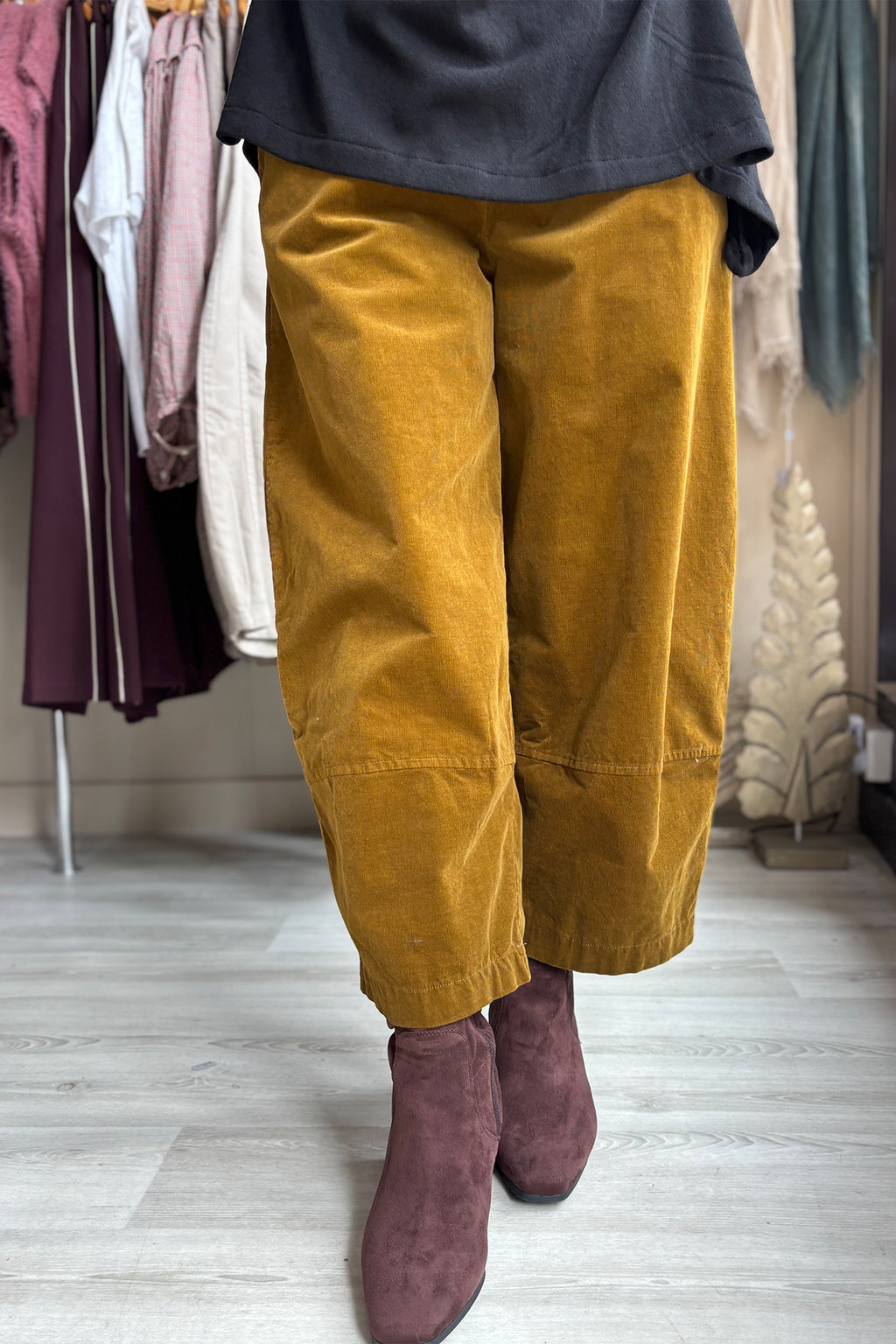 Mama B Rima V Caramello Yellow TVELL Trousers, front view
