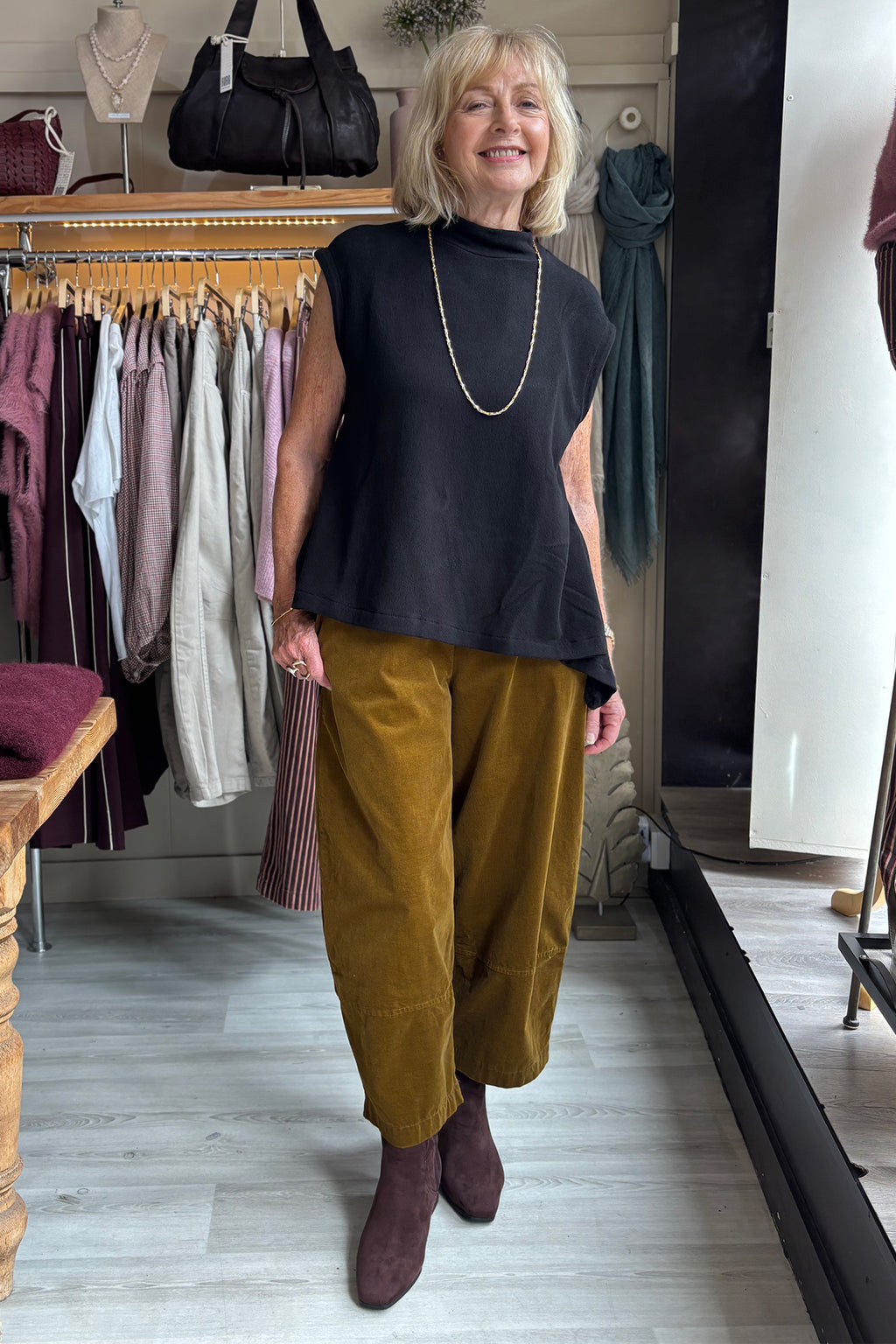 Mama B Rima V Caramello Yellow TVELL Trousers, full length