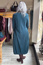 Mama B Tua Atlantic Blue Dress, full length back view