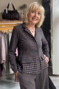 Mama B Yasmin Notte Brown Small Check 33846 Jacket, front view