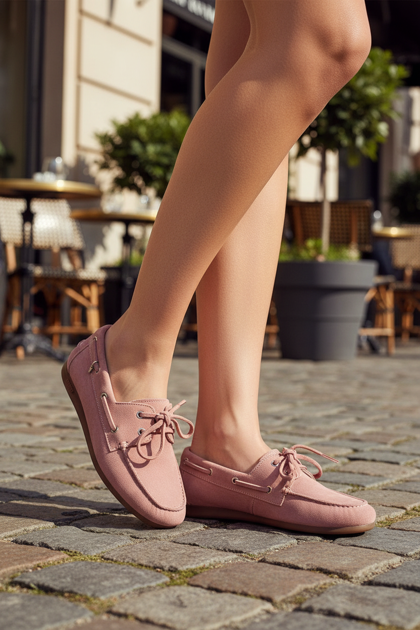 Maruti Eliza Old Pink Suede Moccasin Shoes 66.1883.01-J20