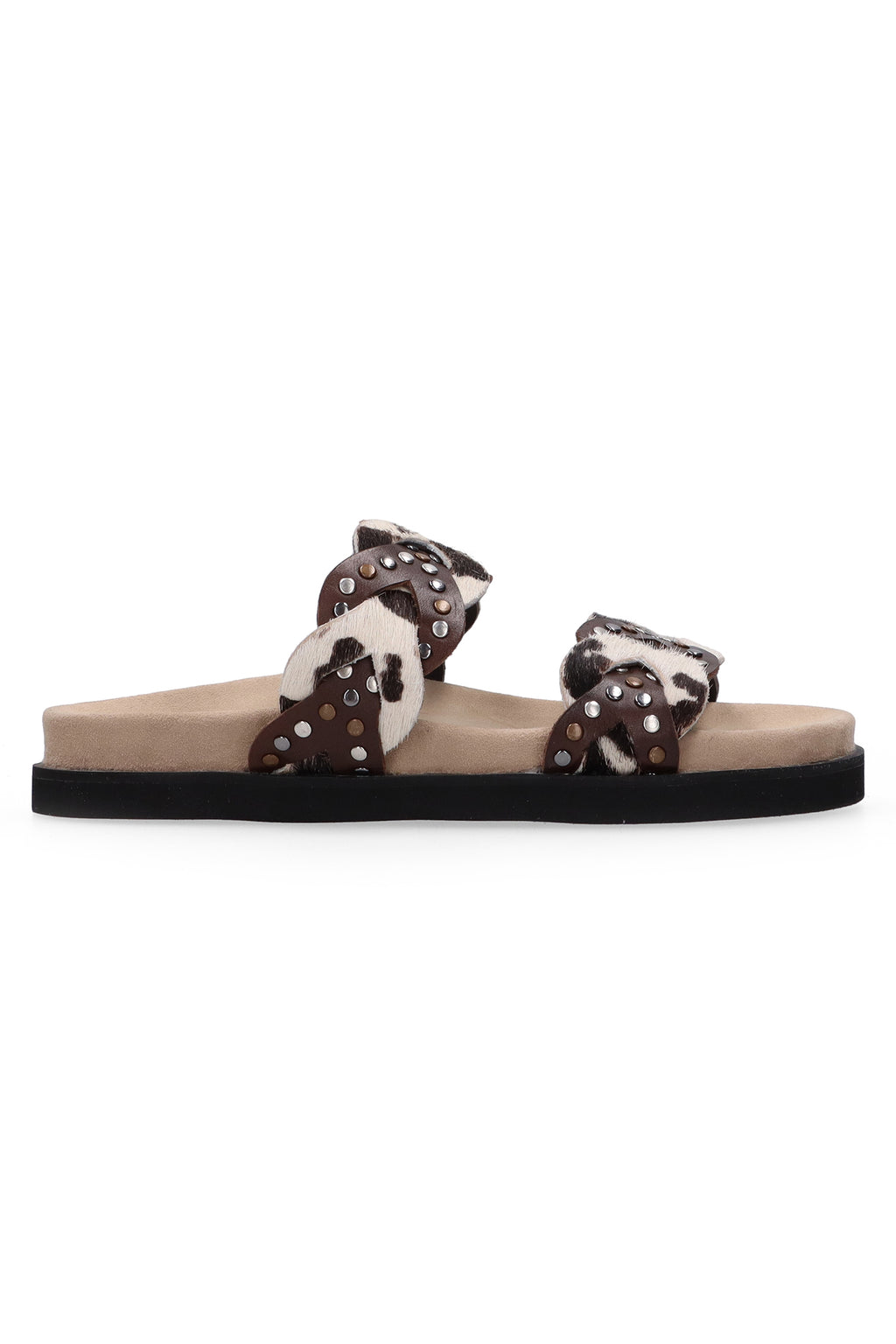 Maruti Evie Dark Brown Hairon Cow Sandals 66.1908.02-DO4
