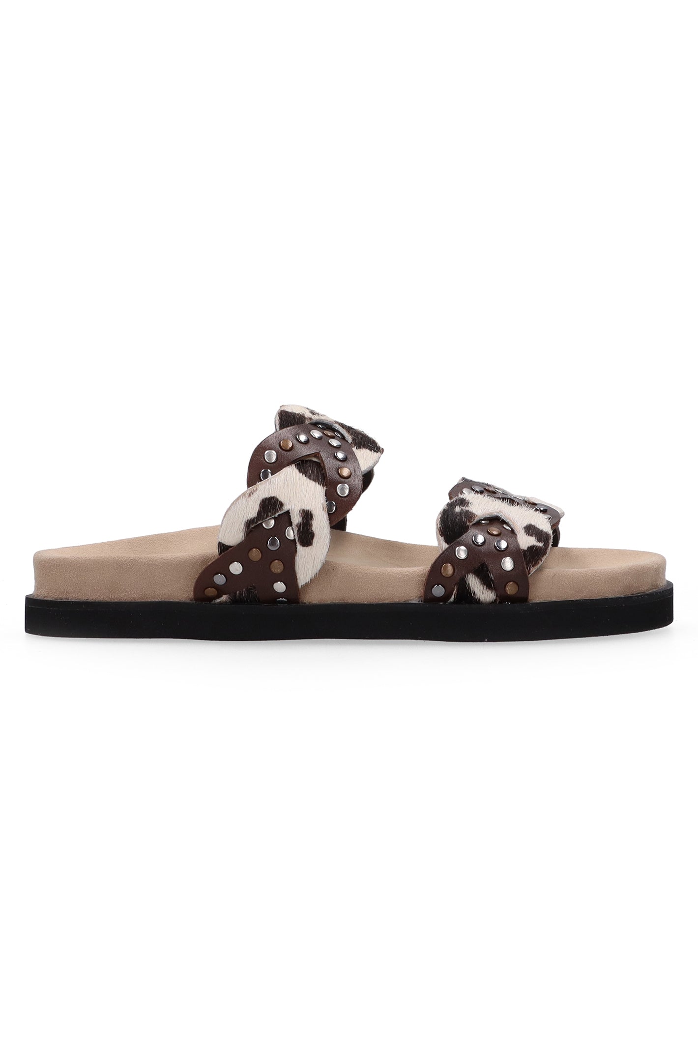 Maruti Evie Dark Brown Hairon Cow Sandals 66.1908.02-DO4
