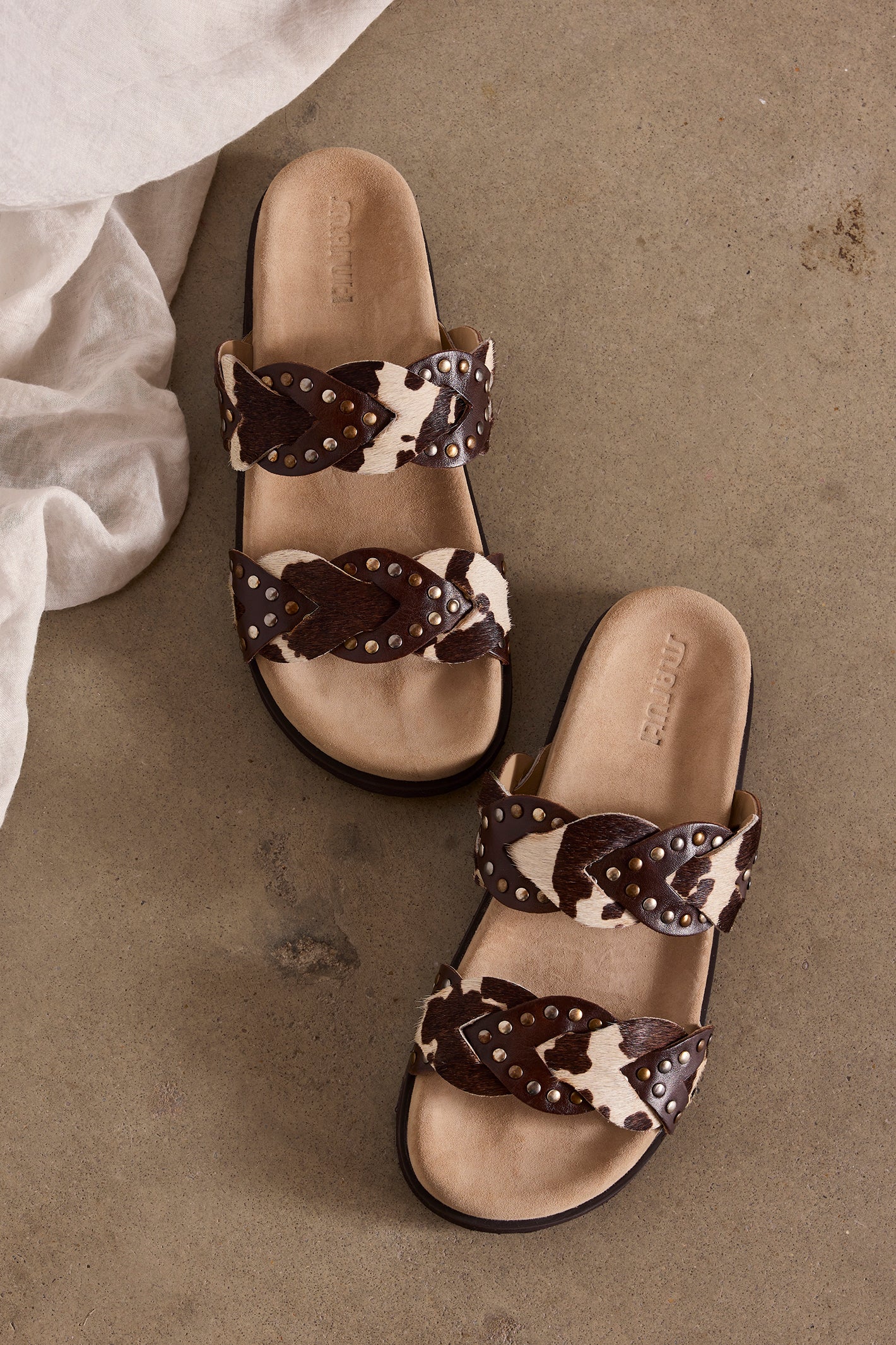 Maruti Evie Dark Brown Hairon Cow Sandals 66.1908.02-DO4
