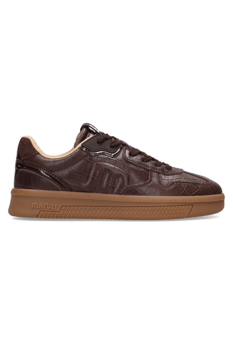 Maruti YALE Brown Croco Trainers 66.1844.01, side view
