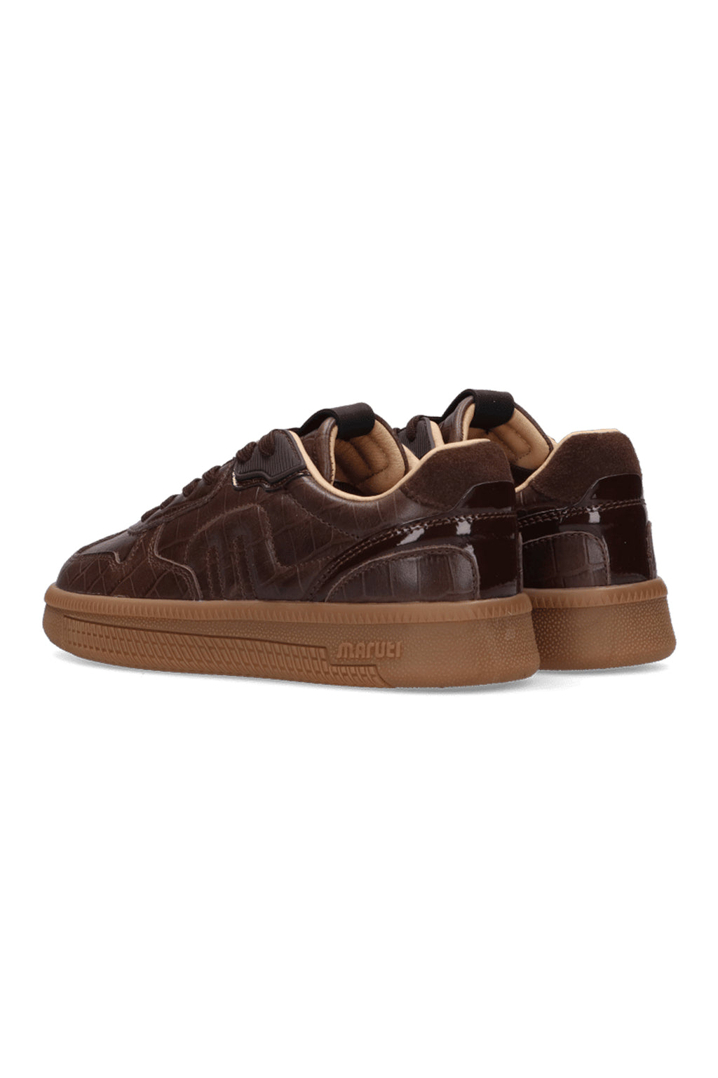 Maruti YALE Brown Croco Trainers 66.1844.01, back view