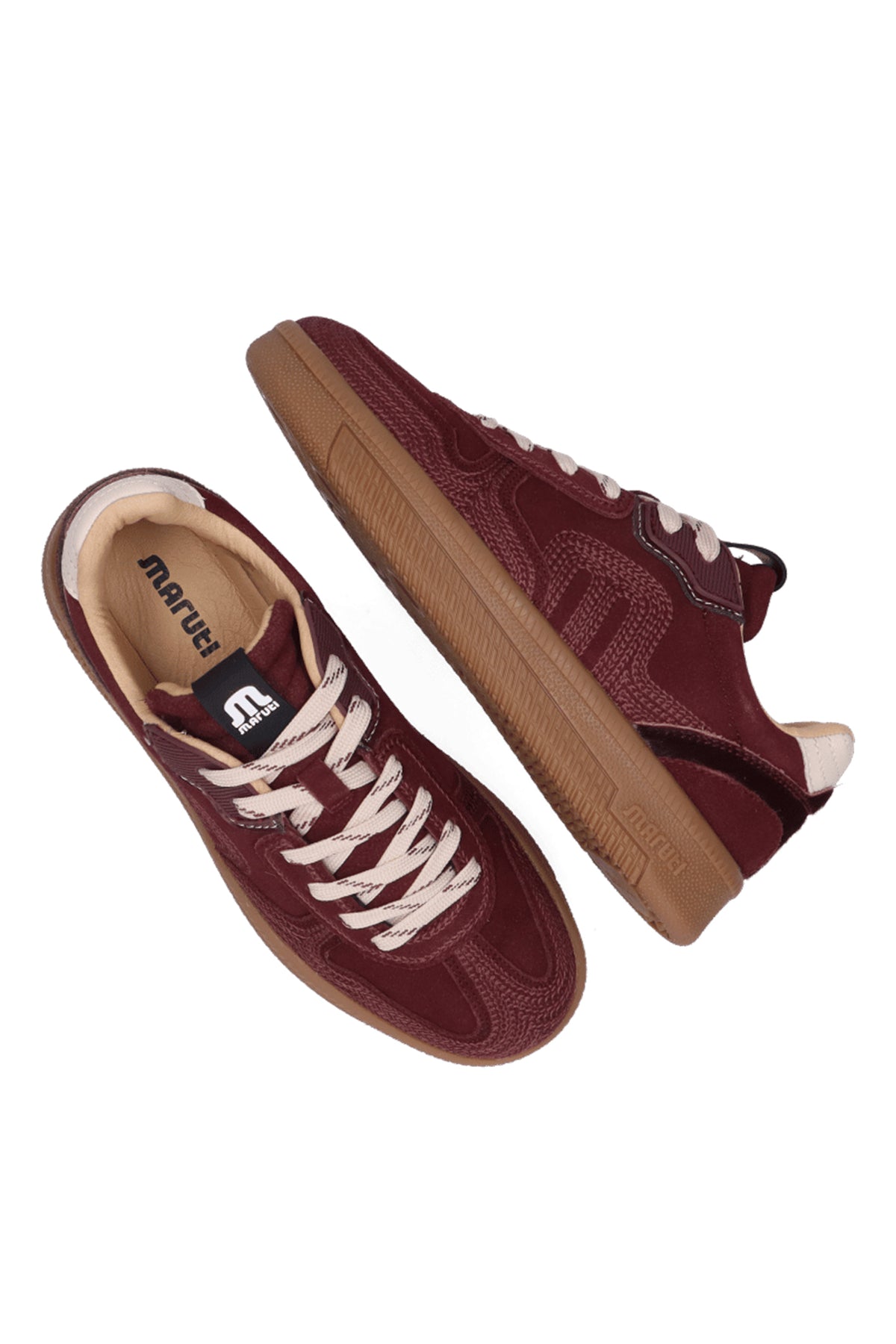 Maruti YALE Burgundy Bordo Trainers 66.1844.05, top and side view