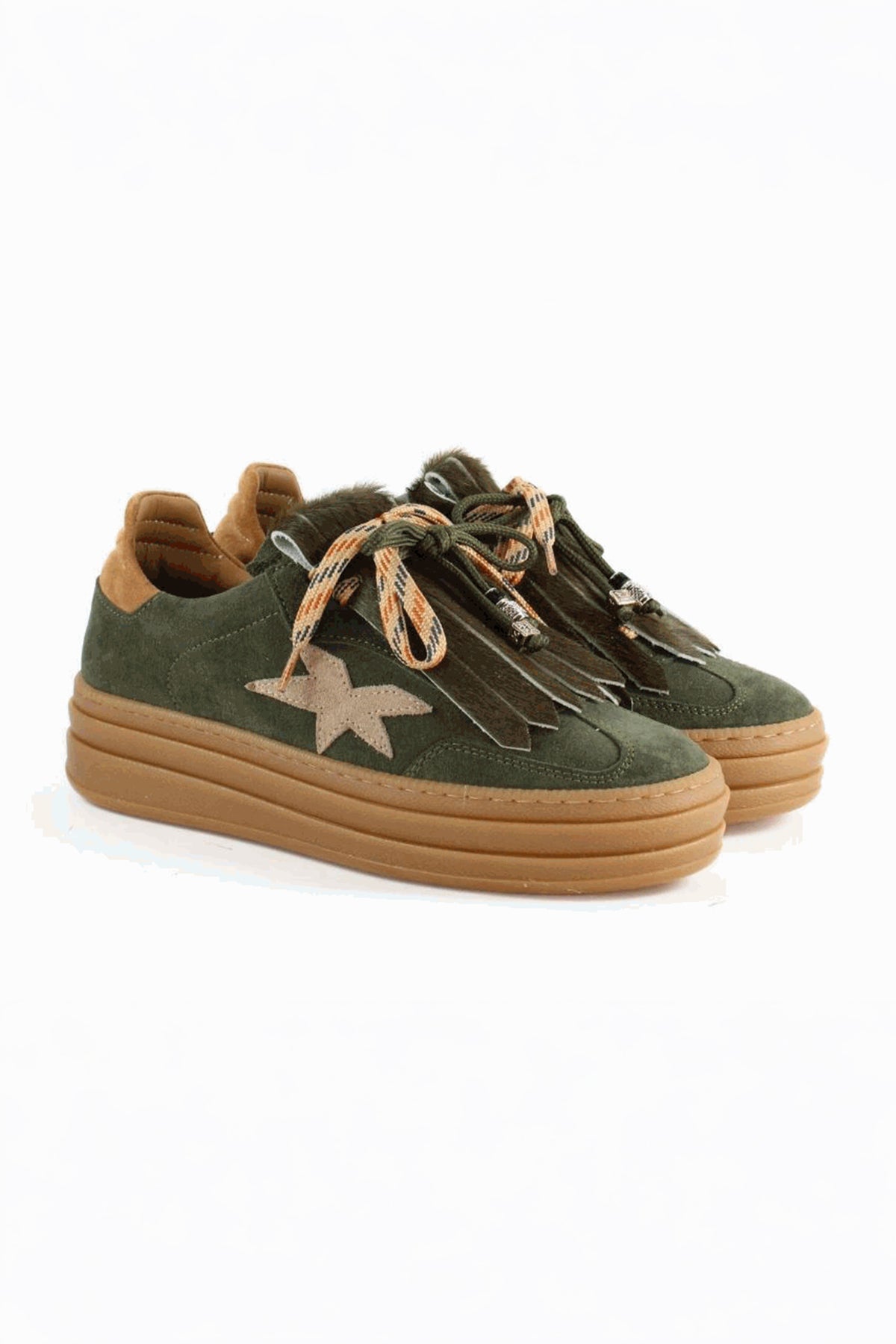 Meline Frangia Military Green Sneakers 525 FR-Z, pair view