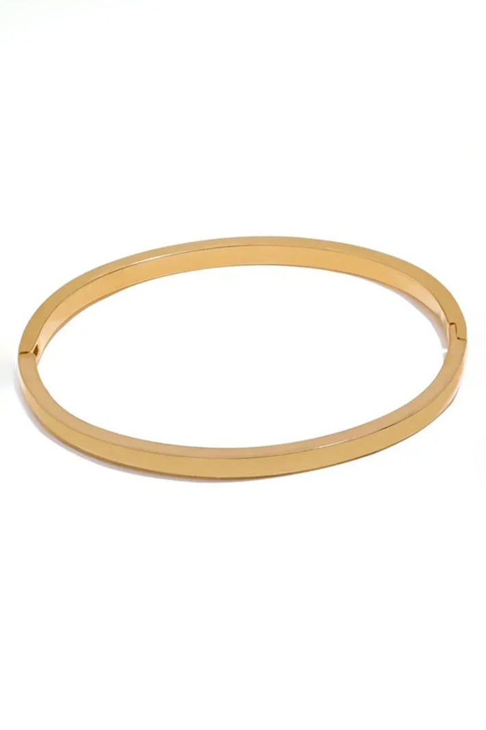 Misgraceful 18k Gold Plated 4mm Plain Gold Bracelet Bangle