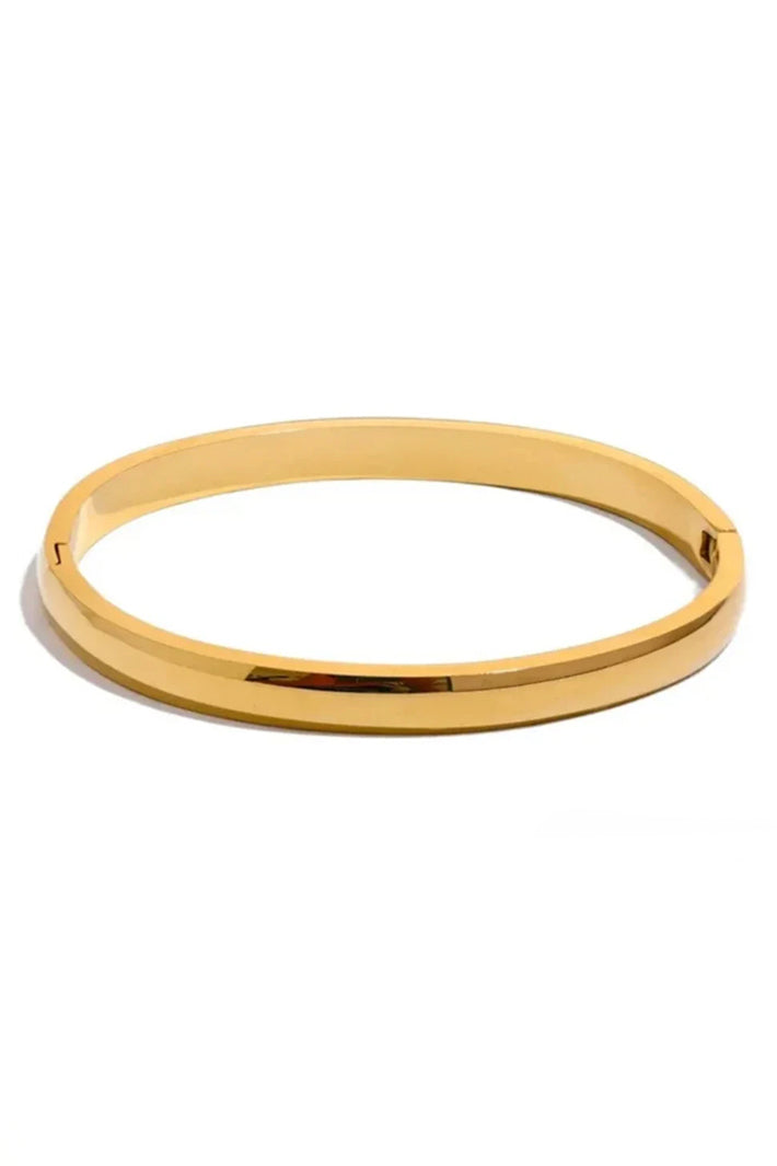 Misgraceful 18k Gold Plated 6mm Plain Gold Bracelet Bangle