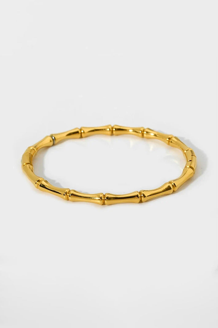 Misgraceful 18k Gold Plated Bamboo Bangle Bracelet
