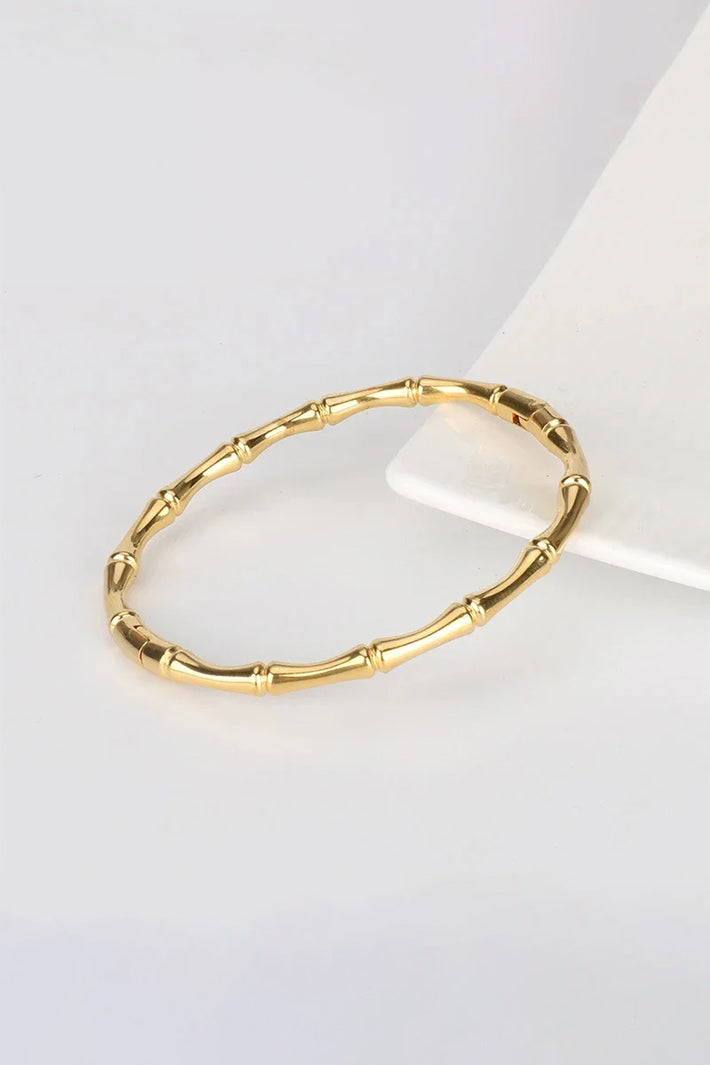 Misgraceful 18k Gold Plated Bamboo Bangle Bracelet