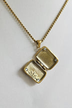 Misgraceful 18k Gold Plated Rectangular Locket Necklace