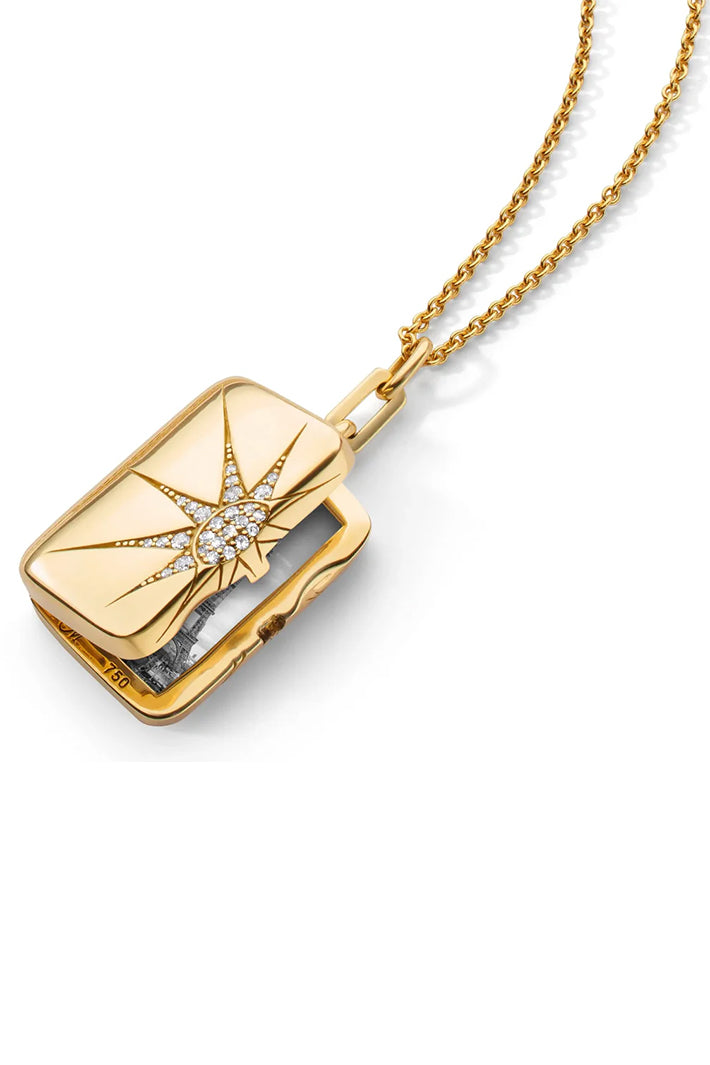 Misgraceful 18k Gold Plated Rectangular Locket Necklace