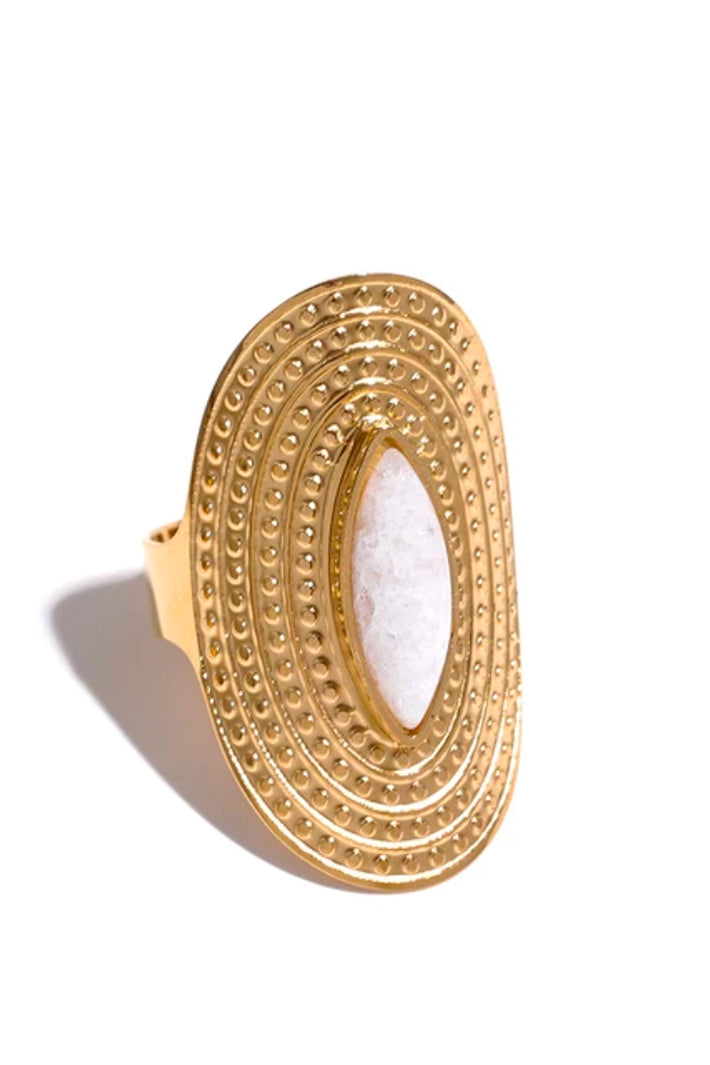Misgraceful Boho Gold Pointed Oval Adjustable Ring, packshot