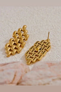 Misgraceful Chain Mail Gold Earrings, styled flat lay