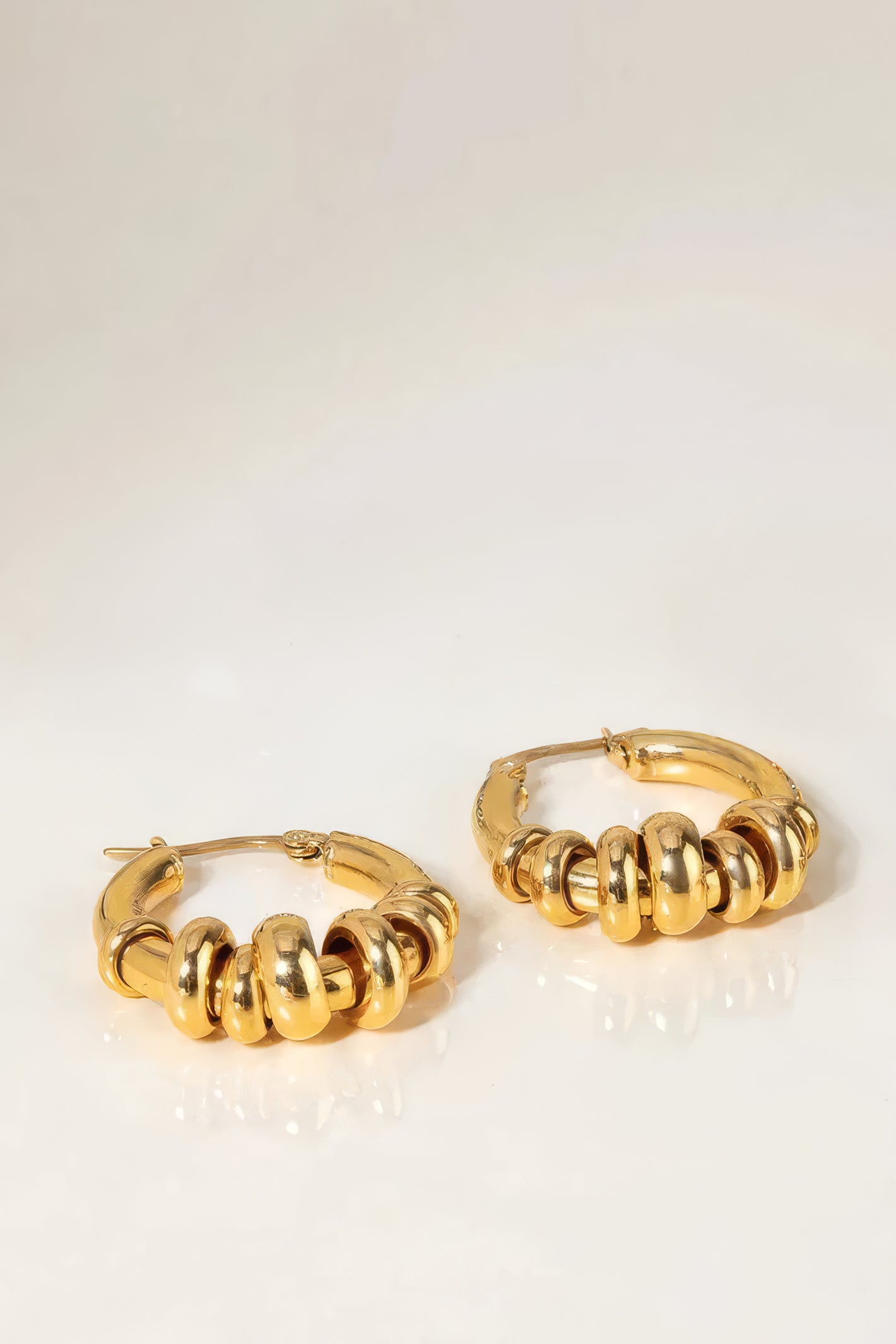 Misgraceful 18k Gold Plated Multi-Ring Contemporary Hoop Earrings