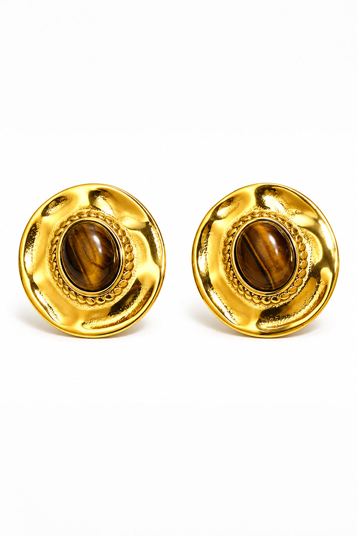 Misgraceful Gold Tigers Eye Collection Earrings, packshot