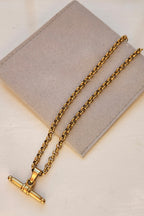 Misgraceful Vintage T Bar Gold Necklace, T bar detail
