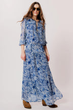 Moliin Mackenzie Blue Floral Print Blouse 2613237