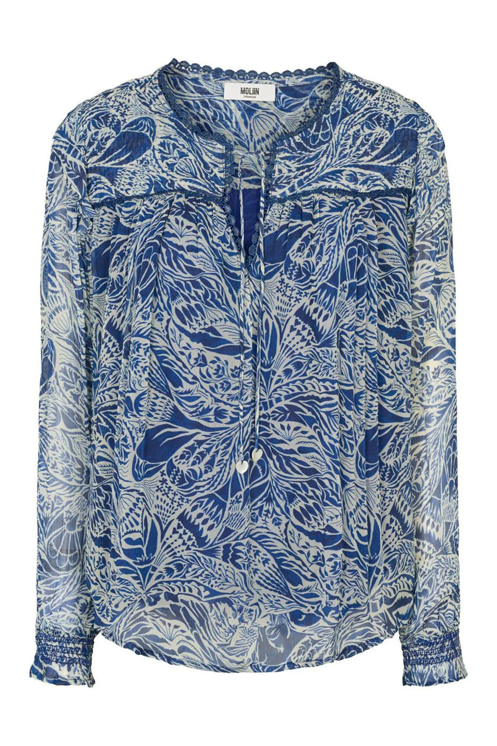 Moliin Mackenzie Blue Floral Print Blouse 2613237