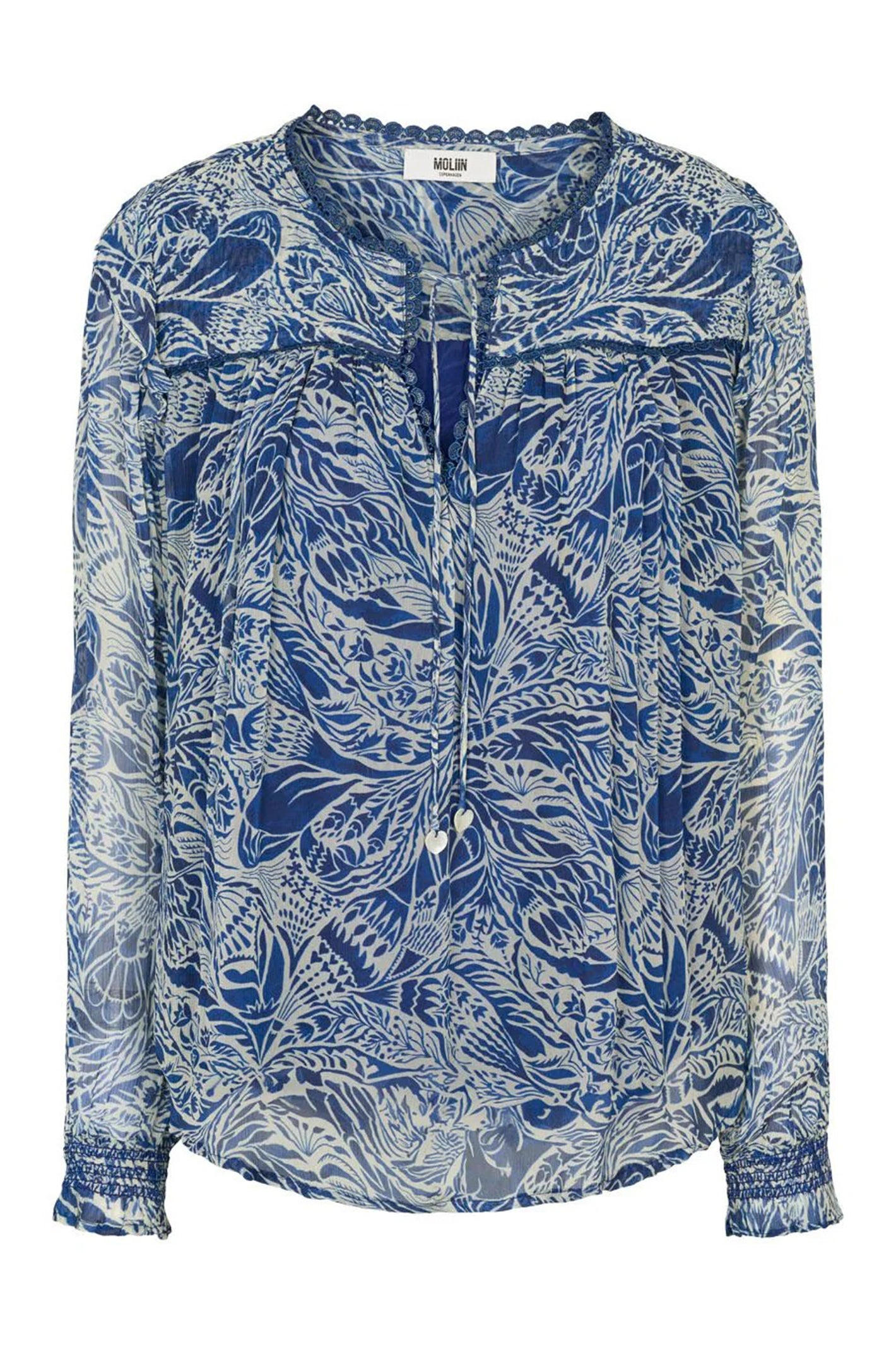 Moliin Mackenzie Blue Floral Print Blouse 2613237