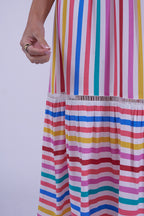New Day Originals Misha Candy Stripe Organic Cotton Shirred Dress