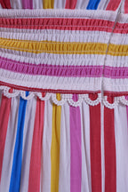 New Day Originals Misha Candy Stripe Organic Cotton Shirred Dress