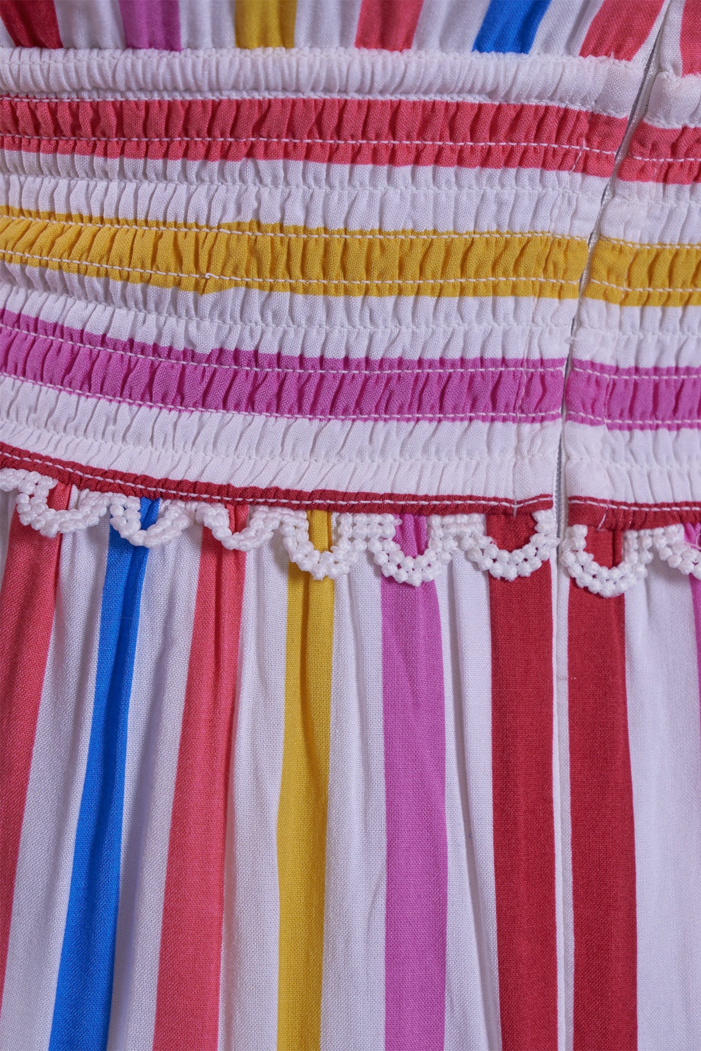New Day Originals Misha Candy Stripe Organic Cotton Shirred Dress