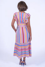 New Day Originals Misha Candy Stripe Organic Cotton Shirred Dress