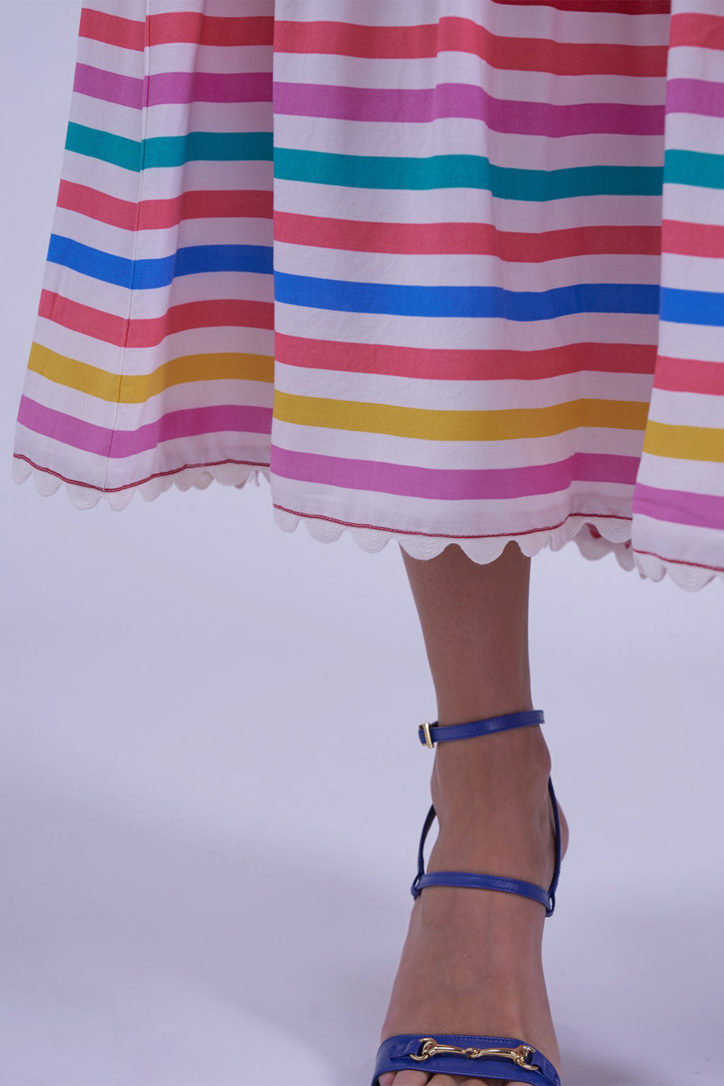 New Day Originals Misha Candy Stripe Organic Cotton Shirred Dress
