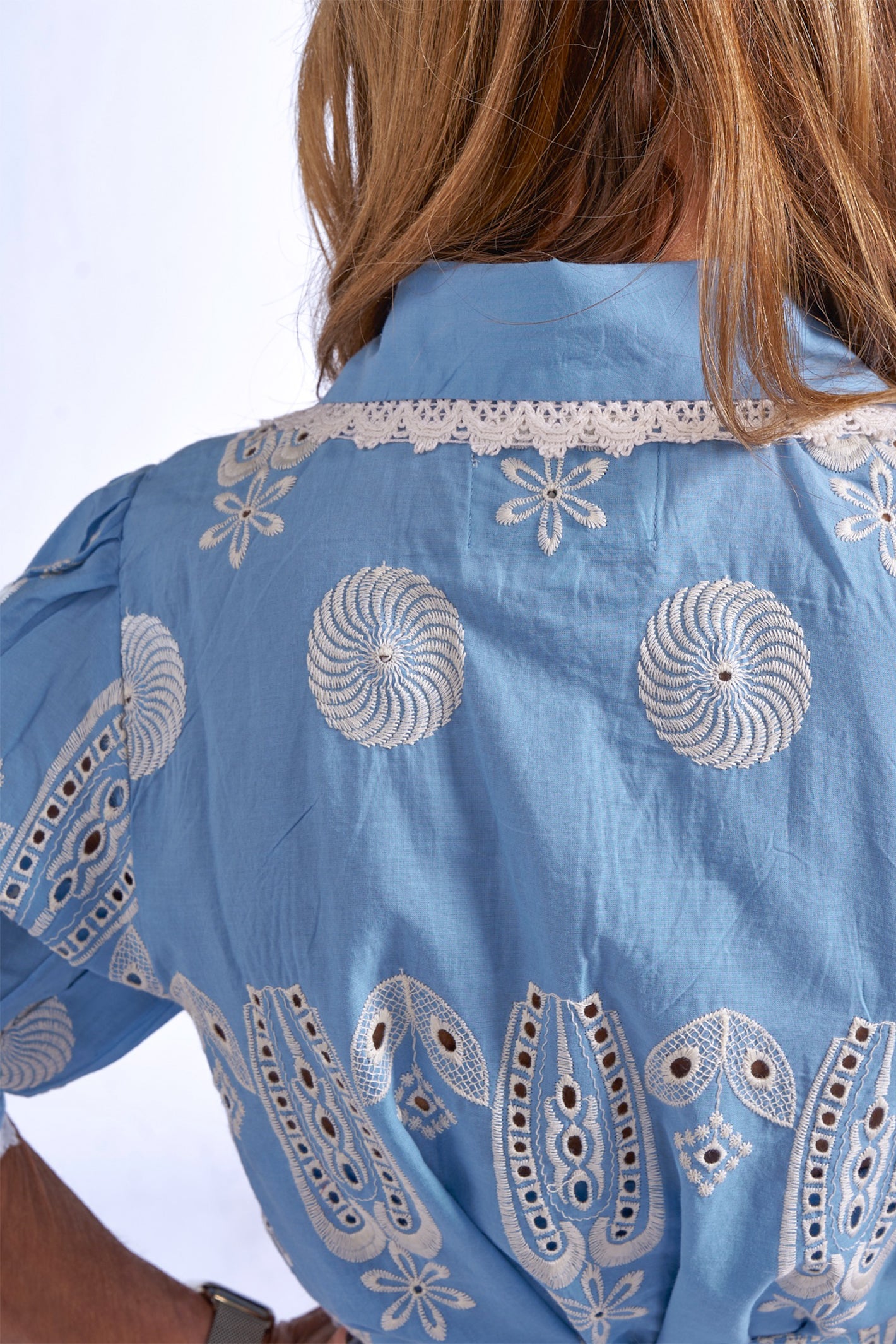 New Day Originals Sani Blue Organic Cotton Midi Shirt Dress