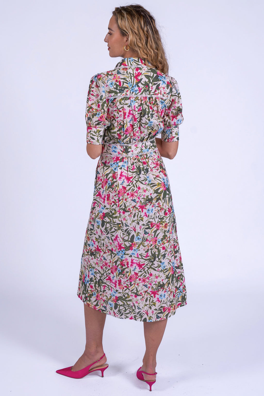 New Day Originals Sydney Botanical Print Cotton Shirt Dress