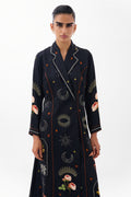 NOIB Willow Maxi Postcards and Petals Navy Dress, front view