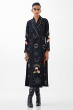 NOIB Willow Maxi Postcards and Petals Navy Dress, full length front view