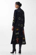NOIB Willow Maxi Postcards and Petals Navy Dress, back view
