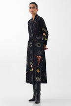 NOIB Willow Maxi Postcards and Petals Navy Dress, side view