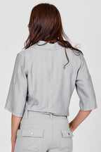 Nu Denmark Caitlin Blue Mint Tie Front Shirt 8726-40 303