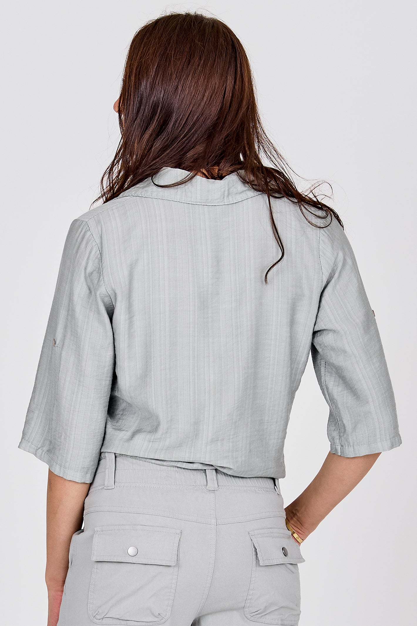 Nu Denmark Caitlin Blue Mint Tie Front Shirt 8726-40 303